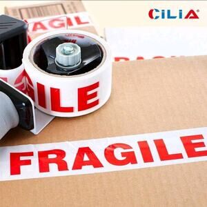 1 Roll Fragile Tape, 1.88" x 50mt Heavy Duty Packaging Tape